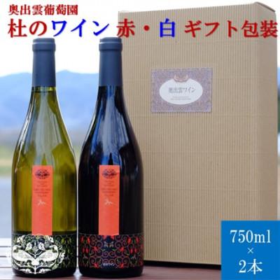 ふるさと納税 雲南市 杜のワイン赤1本・白1本 計ワイン2本セット　辛口赤ワイン 辛口白ワイン飲み比べ　ギフト包装