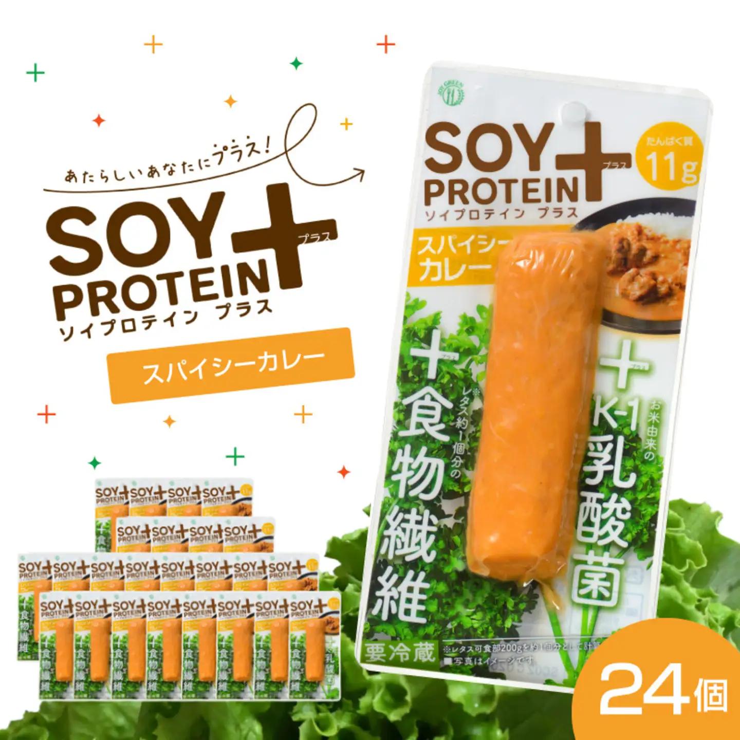 【冷蔵商品】SOY PROTEIN＋ ソイプロテインプラス バータイプ 24個 / スパイシーカレー 健康志向 トレーニー 