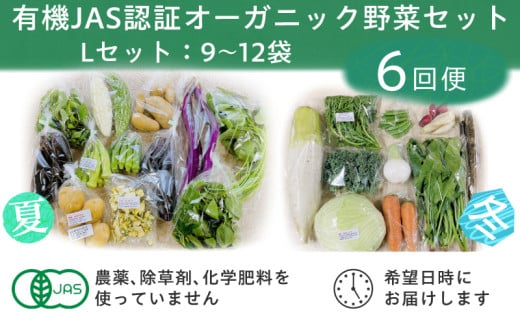 ２００９　野菜 オーガニック 野菜セット 有機JAS認証 旬の有機野菜 ９～１２袋 毎月1回 計６回お届け 定期便 しあわせ野菜畑