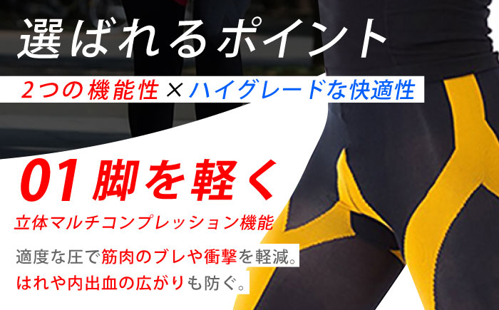 【LLサイズ】Runtageスポーツタイツ アスリートランナーPRO version2 十分丈＜ブラック＞【イイダ靴下株式会社】 [HBB030]