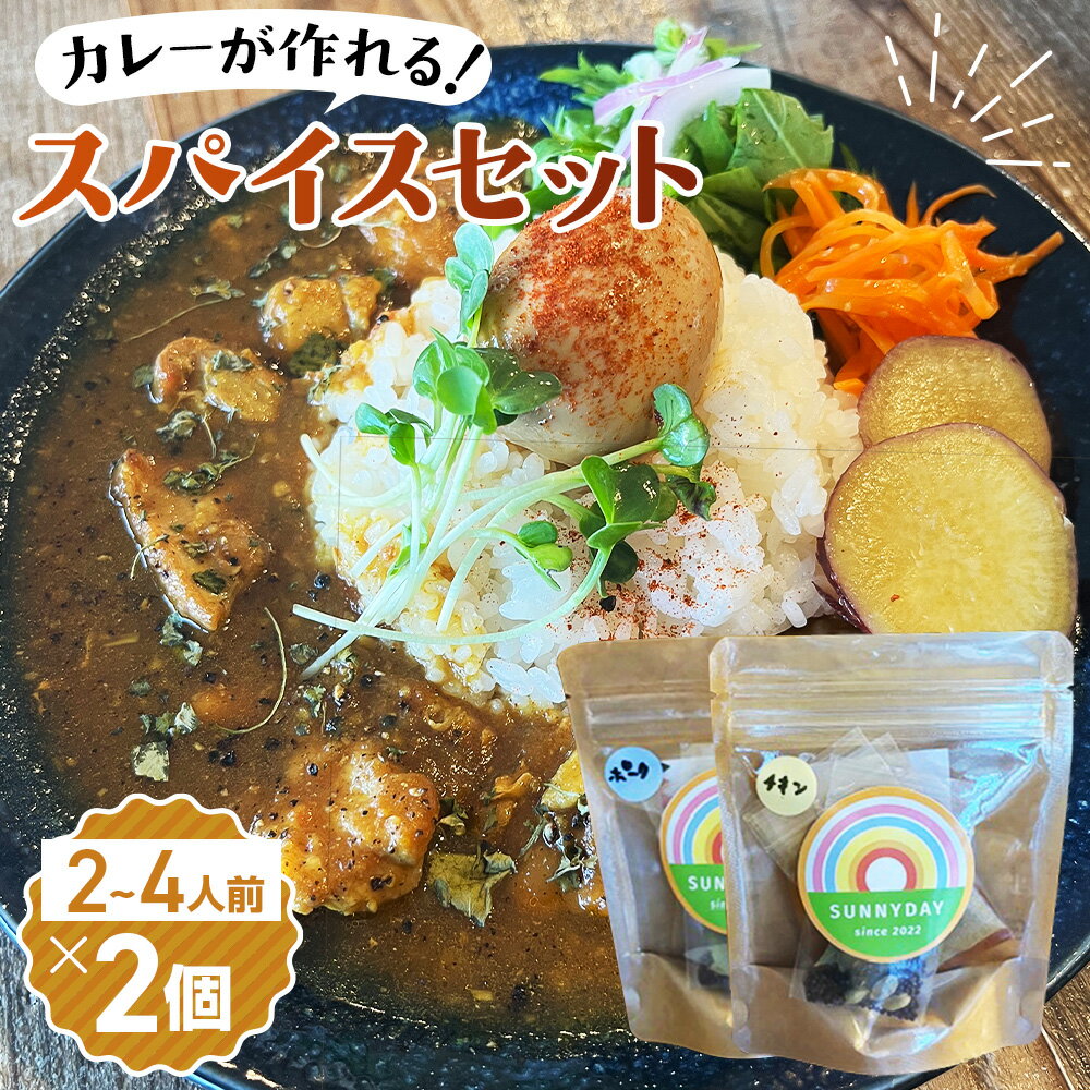【ふるさと納税】 スパイスセット（チキン・ポークキーマ） 2～4人前 2個 ／ カレー カレーライス スパイスカレー カレースパイス カレーパウダー 本格 手軽 簡単 自宅で本格 食べ比べ チキンカレー キーマカレー スパイス セット 人気 送料無料 大阪府 No.345