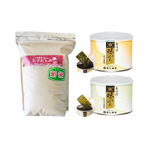 のり　ふさおとめセットC　　【ふさおとめ 2kg無洗米 ・味のりゆず、わさび】　お米 米 こめ コメ 海苔 セット コラボ商品 千葉県 千葉市
