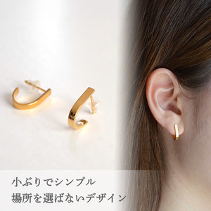 ピアス J型 ゴールド ハンドメイドジュエリー ピアス
