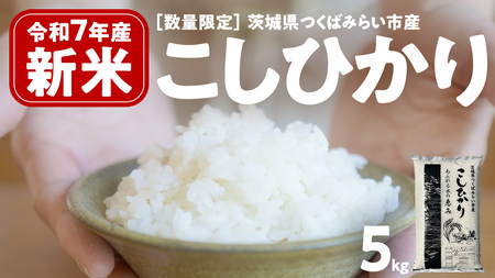 ＼ 新米先行予約 ／ 《 10月下期出荷 》 コシヒカリ 5kg 令和7年産精米 【 数量限定 】茨城県つくばみらい市産 米 コメ 単一米 13000 茨城県産 国産 発送 コスパ こしひかり