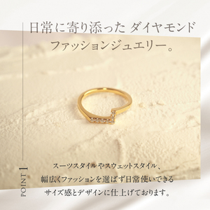 K18 天然ダイヤモンド　WING rest リング【K18YG】