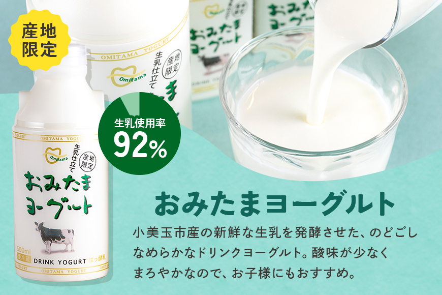 【2回定期便】 おみたまドリンクヨーグルトセット 500ml×6本×2回 1-I