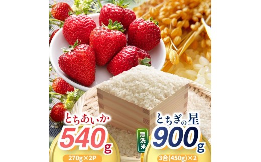 【2027年先行予約】【限定100個】真岡市産 とちあいか・とちぎの星 贅沢セット 270g×2パック/ 3合×2本