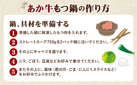 あか牛もつ鍋セット《60日以内に出荷予定(土日祝除く)》三協畜産 あか牛 もつ鍋