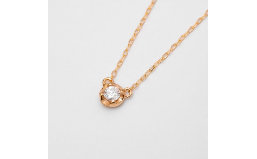 【K10イエローゴールドダイヤモンドネックレス】ビタミンカラー 人気 コロンと可愛い4点留め 長さ40cm　KN01029Y / 金 ゴールド ダイヤ ジュエリー アクセサリー ギフト プレゼント レディース シンプル 定番