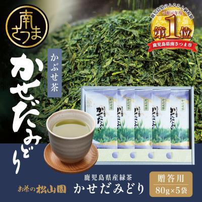 ふるさと納税 南さつま市 【鹿児島県産緑茶】かぶせ茶 かせだみどり(80g×5) 贈答用 国産 南さつま市