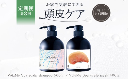 定期【2か月1回配送 計3回】 頭皮ケア VoluMe Spa　scalp shampoo・VoluMe Spa　scalp maskセット【頭皮ケアセット スカルプケア 頭皮クレンジング 頭皮パック 定期便】