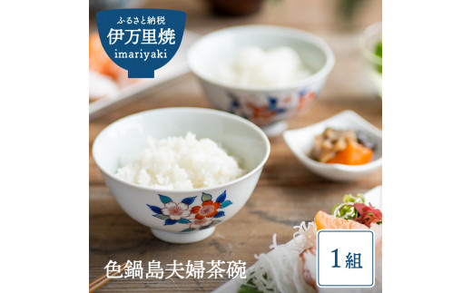 【伊万里焼】色鍋島夫婦茶碗【市川冬山窯】 037-H654