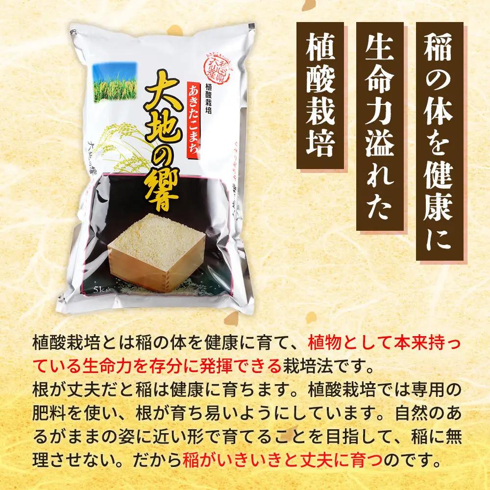 ＜令和8年産 新米受付＞《定期便3ヶ月》米 植酸栽培 あきたこまち「大地の響」10kg（5kg×2袋）【白米】精米 秋山商店