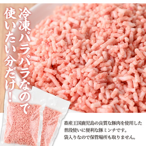 豚ミンチ6袋＆黒豚餃子2種詰合せ (豚ミンチ：200g×6P・黒豚餃子(ショウガ)：12個×1P・黒豚餃子(ニンニク)：12個×1P) 鹿児島県産 豚ミンチ 餃子【株式会社南給】A589