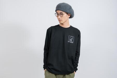 《2》【KEYMEMORY　鎌倉】ウィンドーイラストロングTシャツ　BLACK