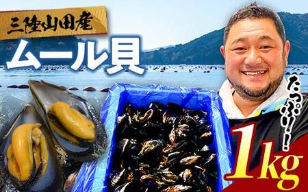 明神丸かき・ほたてきちのムール貝 1kg 【沖縄県・離島配送不可】 三陸山田 山田町 しゅうり貝 海産品 山田産 山田湾 YD-882