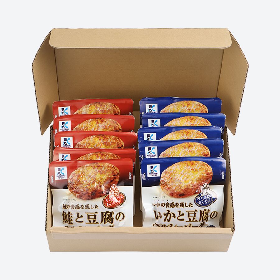 ＜寿フーズ＞豆腐のヘルシーバーグ（いか・鮭）セット各80g×5個