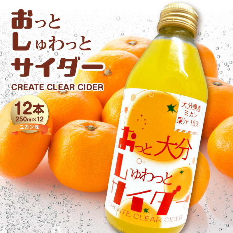 【ふるさと納税】Create Clear Cider ミカン みかん ジュース 果汁 飲み物 飲料 サイダー 炭酸 オレンジジュース 素材 ピュアウォーター ミネラルウォーター 高純度 SDGs ドリンク 飲み切りサイズ フルーツポンチ お菓子作り I06005