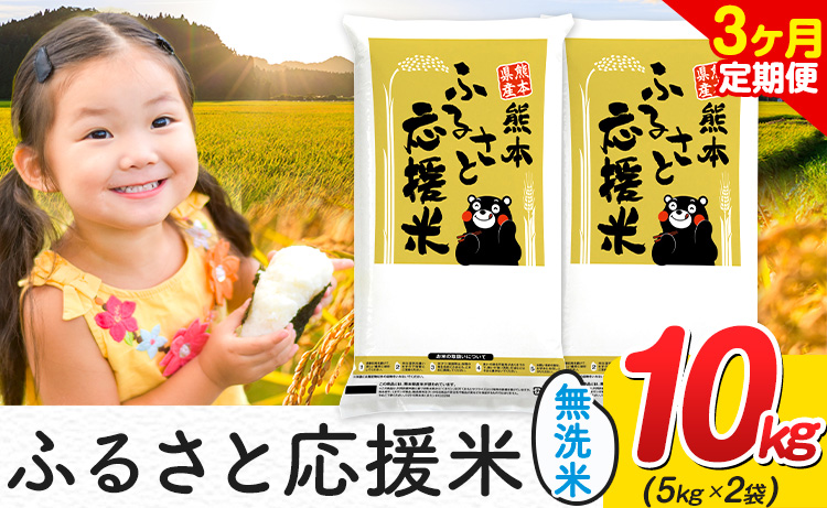 【3ヶ月定期便】米 無洗米 家庭用 熊本 ふるさと応援 定期便 米 10kg《お申込み翌月から出荷》 熊本県産 白米 精米 山江村 ブレンド米 国産 おうちご飯 予約 返礼品 発送 配送 SDGs わけあり むせんまい お米 おこめ---ym_youenmimtei_10kg_64500_mo3---