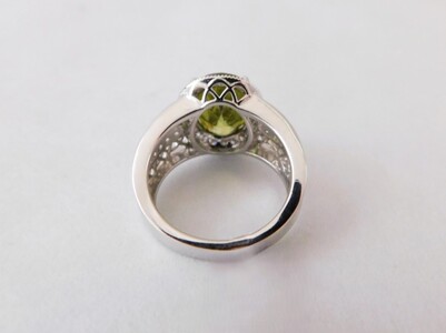 【一点もの】Pt900　スフェーン（4.86ct）ダイヤモンドリング　K53　K06094-H
