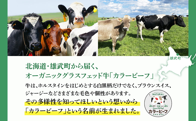 雄武産有機牛カラービーフ すき焼き用（肩ロース）200ｇｘ2P | 牛肉 有機牛 オーガニック グラスフェッド カラービーフ 有機JAS認定 すき焼き用 赤身が多い 旨み 牧草 放牧 安心 安全 脂肪