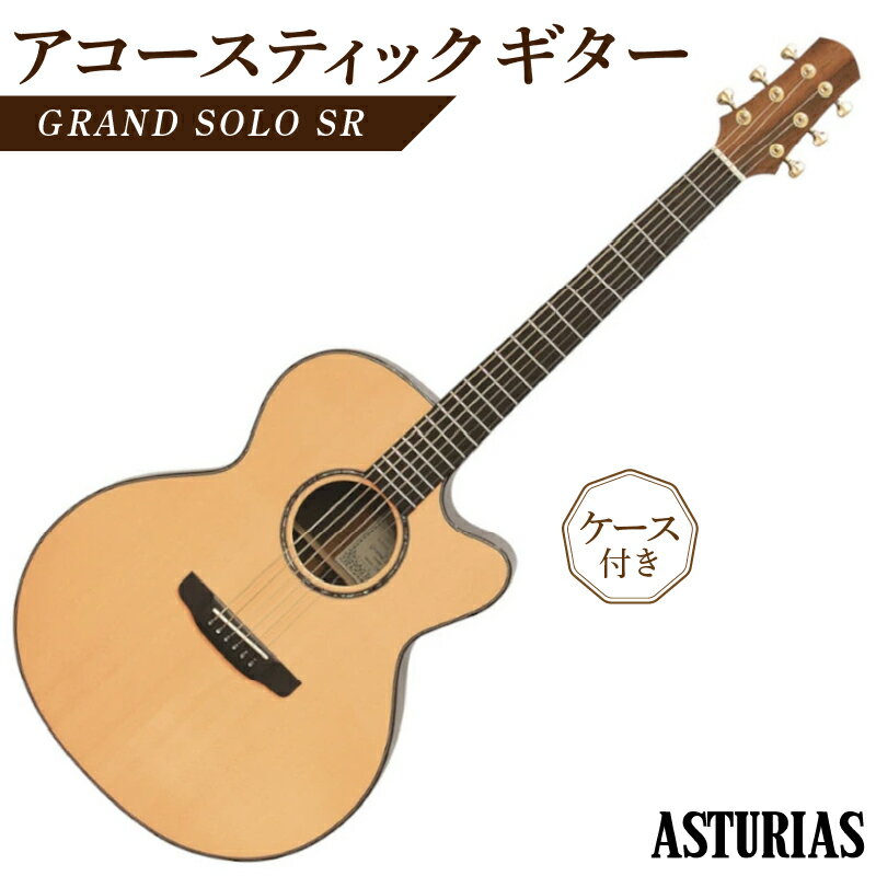 【ふるさと納税】アコースティックギター アストリアス GRAND SOLO SR ケース 付き 楽器 音響機器 オリジナルデザイン フィンガーピッカー向け 16インチ 新品 アコギ ギター 厚みのある低音 伸びのある高音 弦楽器 音楽 演奏 常温 大人 子供 福岡県 久留米市 送料無料