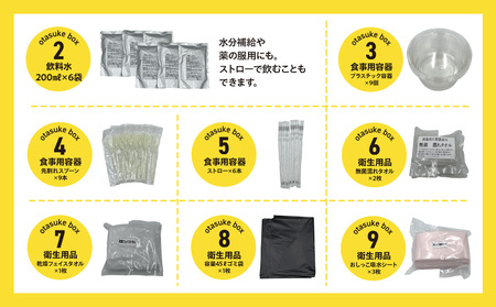 防災グッズ 非常時おたすけ箱 (1人3日分)×4箱  備蓄 食料品 飲料水 簡易トイレ