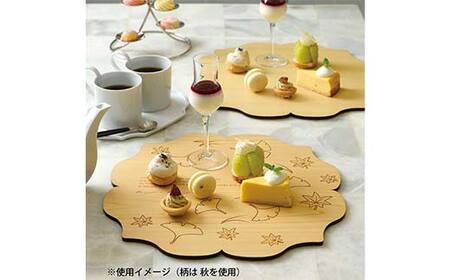 型抜き料理トレー 秋 ヤマコー株式会社 料理ボード 料理トレー 大皿 食器 ひのき 木製 F4N-1815