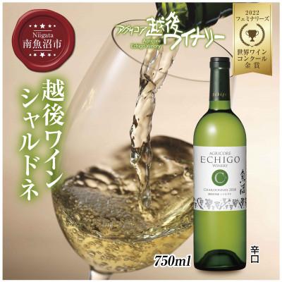 ふるさと納税 南魚沼市 越後ワイン シャルドネ 白 750ml 越後ワイナリーの辛口 魚沼ワイン 新潟県南魚沼市