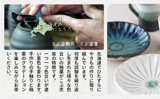 北海道のやきもの こぶ志窯 玉虫釉 コーヒーC/S【03103】