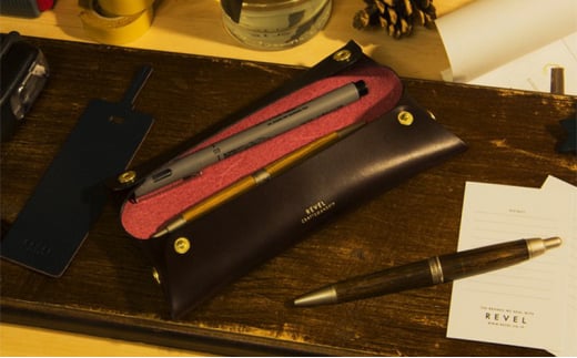 スリムトレー ペンケース 牛革 コンパクト バーガンディ ブラック ブルー キャメル ネイビー グレー 職人 本革製品 素材 折り革 皮 レザー ケース 湘南工房 雑貨 ファッション 日用品 通勤 レ