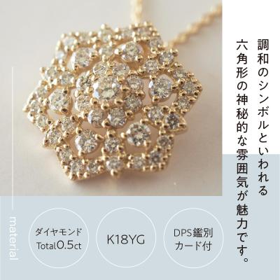 ふるさと納税 甲府市 [MADE IN KOFU]K18 六角形レースモチーフダイヤネックレス TI-830 |  | 01