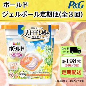 【2ヵ月毎定期便】ボールド洗濯洗剤ジェルボール心弾けるシトラス＆ヴァーベナ11粒×6個計66粒全3回【4067567】