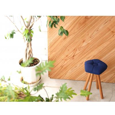 ふるさと納税 大川市 monaca stool:kikyo【ネイビー/オーク/高さ45cm】 |  | 01