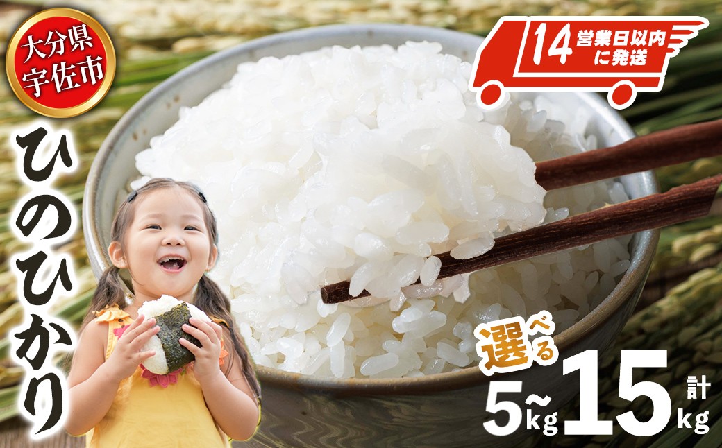 
                  宇佐市産ヒノヒカリ(計5kg～15kg) ＜内容量が選べる！＞＜北海道 沖縄 離島配送不可＞米 お米 ヒノヒカリ ひのひかり 白米 ご飯 大分県産 5kg 10kg【119000401・119000501・119000601】【カネガエ】
                