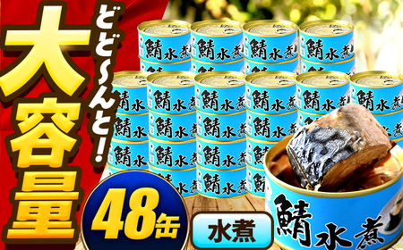 【年内配送】鯖味付缶詰【水煮】 48缶 (180g×48缶) / サバ缶 鯖缶 さば缶 鯖 サバ さば 缶詰 小浜市 / 福井缶詰[BFAB063]