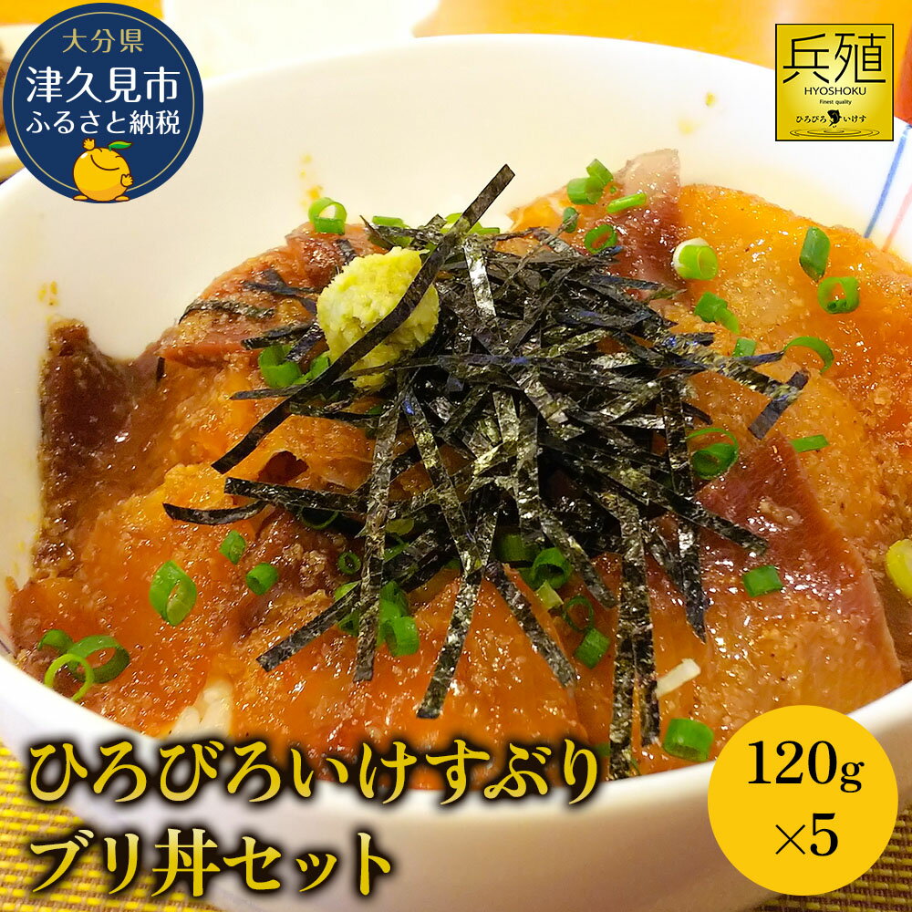 【ふるさと納税】ひろびろいけすぶり ブリ丼セット 120g×5 | 鰤 刺し身 冷凍 大分県 九州 津久見市 国産