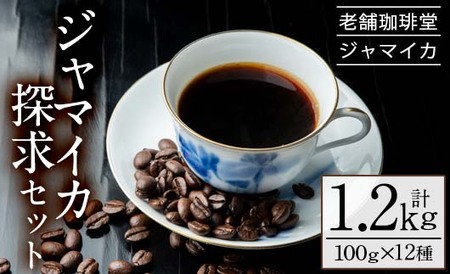 自家焙煎コーヒー　地元老舗店が贈る”ジャマイカ探究セット”（100g×12種）自家焙煎のコーヒーの詰め合わせ！店主厳選の珈琲を飲み比べてみてください♪【B-303H】