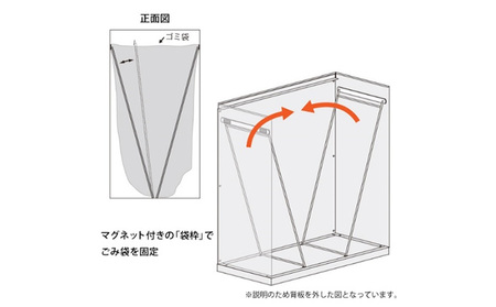 ステンレスダストボックス 45L袋用 雑貨 日用品 