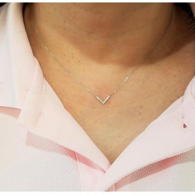 ふるさと納税 松山市 PT　ダイヤ　0.10ct　Vライン　ネックレス |  | 02