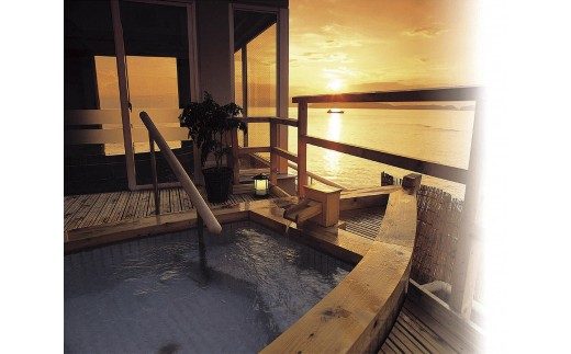 【加太淡嶋温泉大阪屋ひいなの湯】平休日1泊2食付ペア宿泊券《海の見えるリニューアル和洋室》