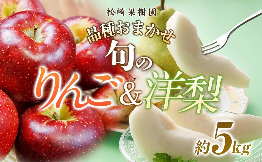 
            品種おまかせ 旬のりんごと洋梨詰合せ 約5kg【松崎果樹園】
          