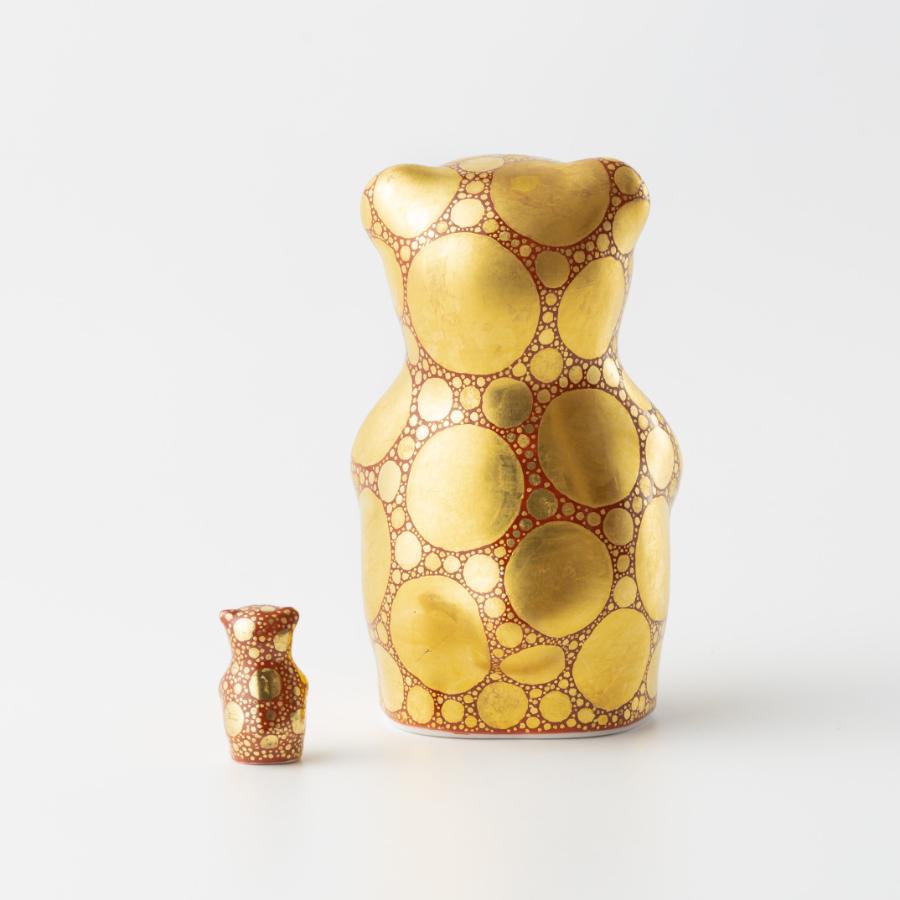 ＜momoco＞有田焼　momoco bear【小野鉄兵　金襴手ドット赤】