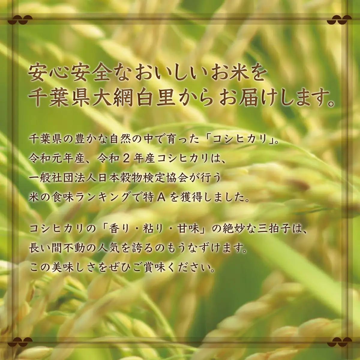 ＜4か月定期便＞2年連続特A評価！千葉県産コシヒカリ10kg×4か月連続 計40kg E035