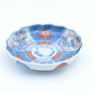 有田焼 色絵丸紋草花割 4寸皿【まるぶん】食器 器 うつわ 手描き 菓子皿 ハレの日 お正月 アンティーク調 11.5cm A10-267_イメージ4