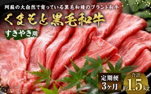 【3ヶ月定期便】くまもと黒毛和牛すきやき用500g 牛肉 黒毛和牛 和牛 お肉 すき焼き すきやき ブランド牛 スライス 熊本県