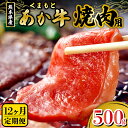 【ふるさと納税】 定期便 12ヶ月 熊本県産 あか牛 焼肉用 500g 12回 1年 くまもとあか牛 GI認証取得 和牛 国産牛 肉 牛 焼肉 赤身 バーベキュー ギフト 贈答用 熊本 阿蘇 南小国町 送料無料