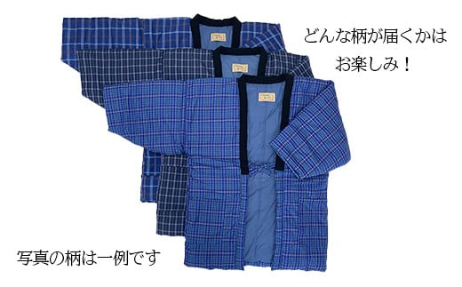 久留米はんてん 紳士用フリーサイズ（M～L）おまかせ 格子柄《ギフト包装》BA042-GFT