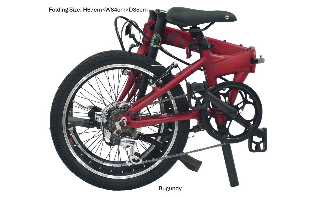 DAHON 折りたたみ自転車 HIT Limited Edition 限定仕様 20インチ 軽量モデル 6段変速 Burgundy バーガンディ│武田産業 人気返礼品 ヒットリミテッドエディション フ