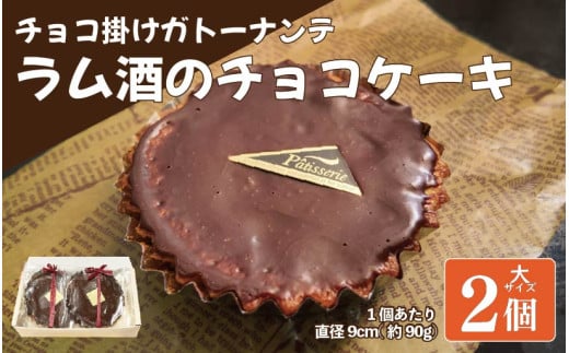 ラム酒 チョコ ケーキ 大 2個 ガトーナンテ ラム酒 チョコケーキ ラムレーズン 焼菓子 お菓子 おやつ デザート スイーツ 個包装 冷凍 贈答用 プレゼント ギフト 誕生日 記念日 送料無料 徳島